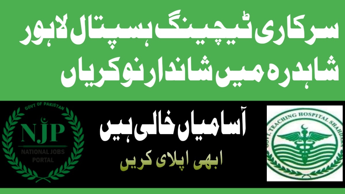 Government Teaching Hospital Lahore Jobs 2025 Apply Online